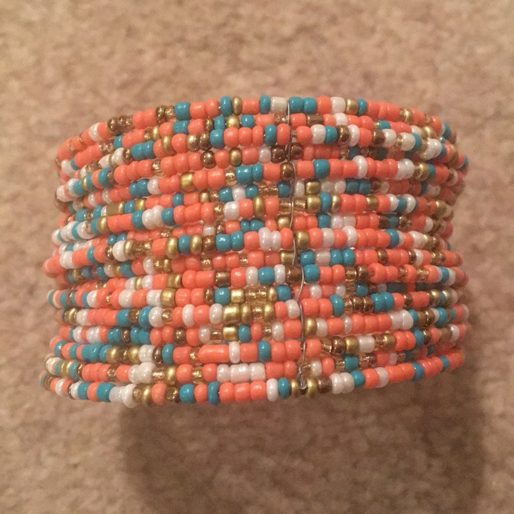 ‼️SOLD‼️NWOT Coral, White, Teal, Gold Cuff
